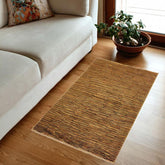 handmade Modern Gabbeh Beige Rust Hand Knotted RECTANGLE 100% WOOL area rug 4  x 6